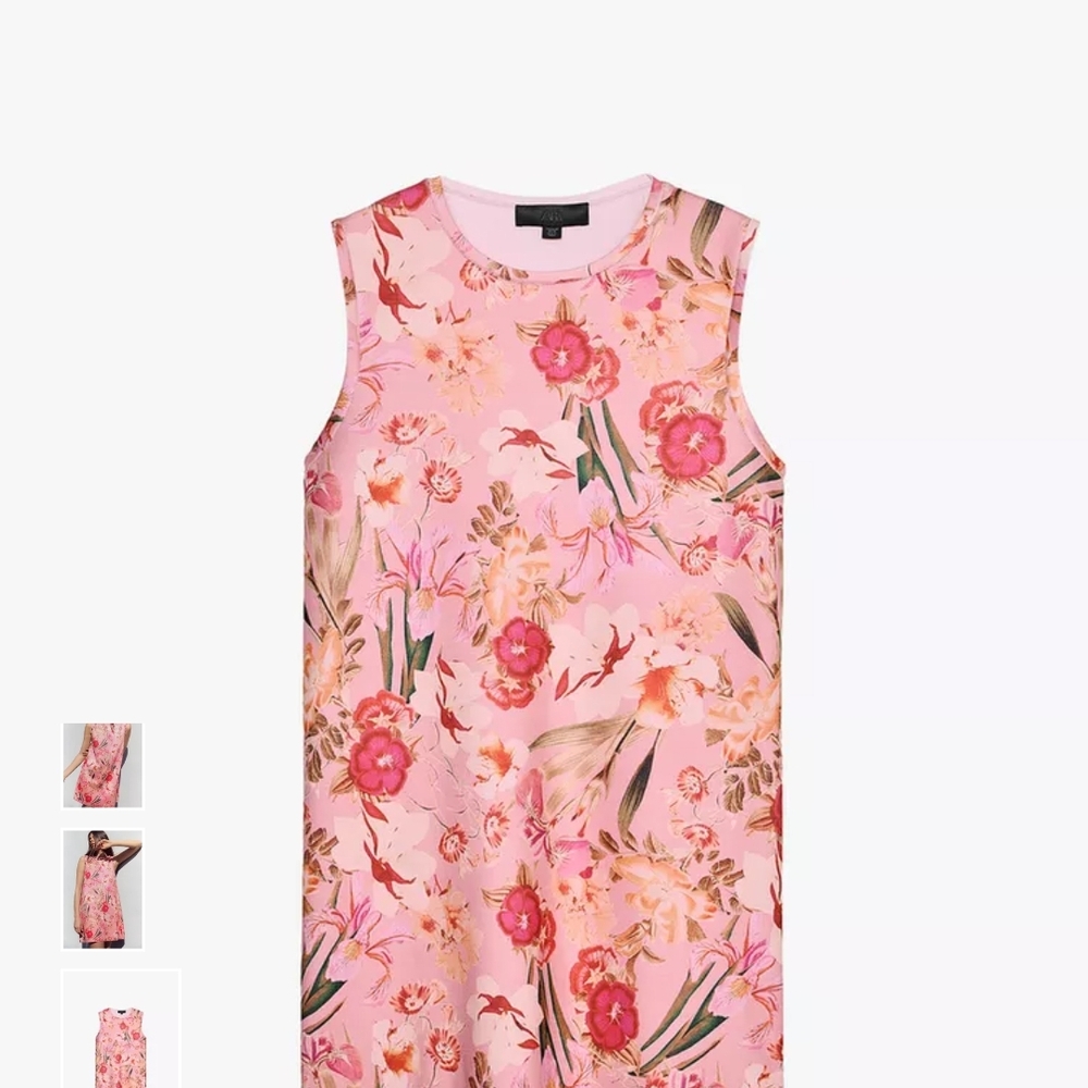 Zara Pink Floral Mini Dress - Picture 3 of 7